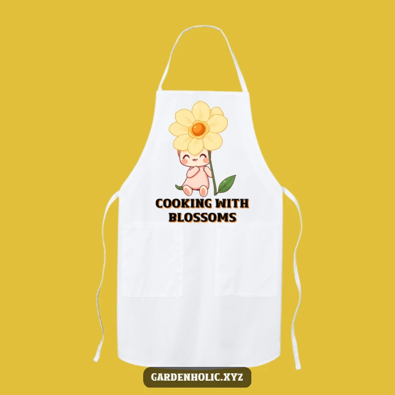 Funny Garden Chef Apron: Happy Character's Blooming Cooking, Kitchen Fun Gift
