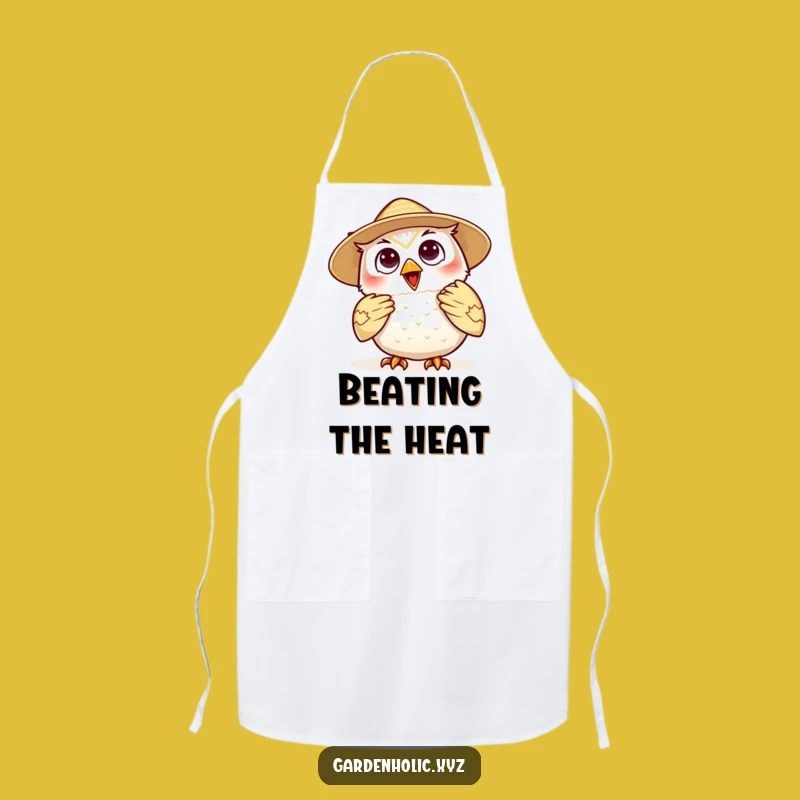 Funny Owl Chef Apron: Delighted Straw Hat Cook, Kitchen Gift