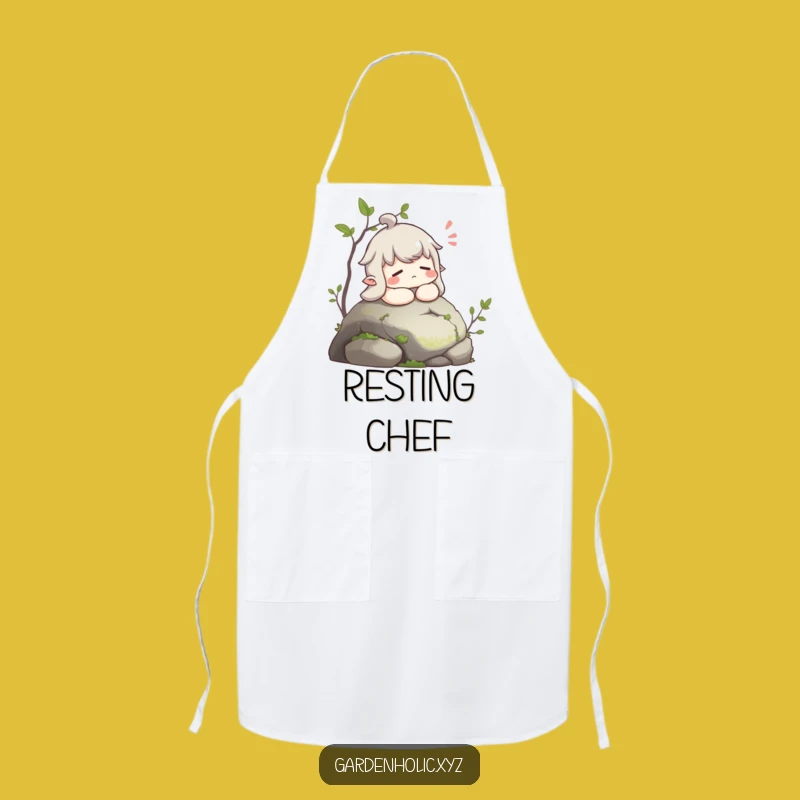 Funny Contented Sigh Apron: Relaxed Cooking Style