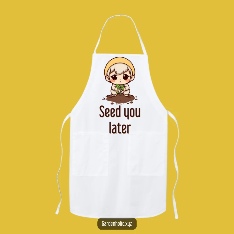 Funny Hopeful Planter Apron: Planting Character, Kitchen Gift!