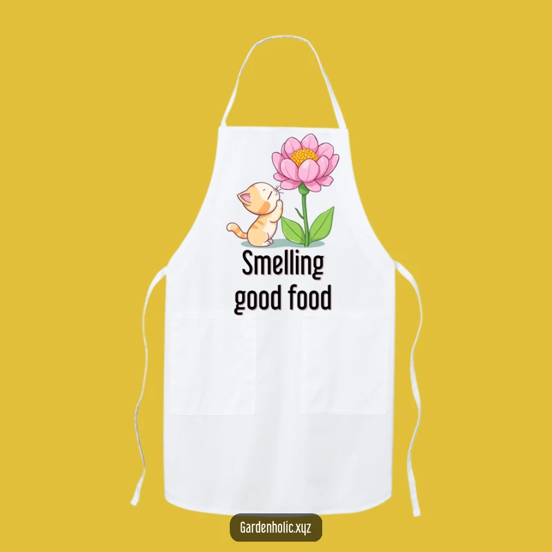 Funny Cat Flower Wonder Apron - Explore Your Kitchen with Curiosity