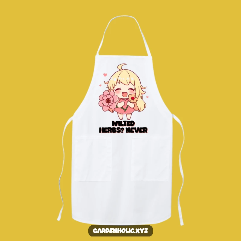 Funny Cute Flower Character Apron, Joyful Blooming Flower Kitchen Wear, Practical Funny Gift