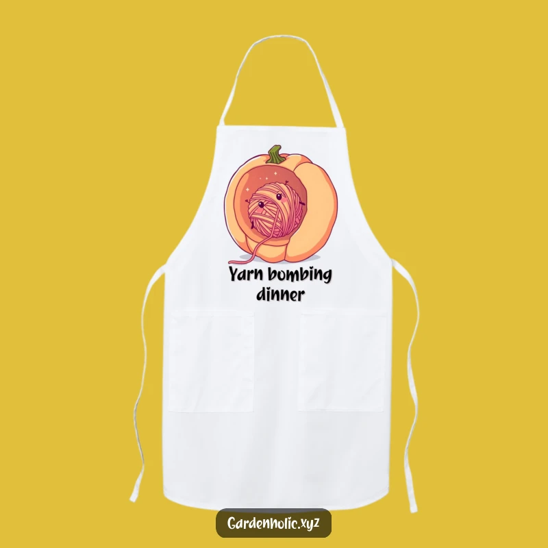 Funny Yarn Crafter Apron: Cozy Yarn in Pumpkin, Hilarious Gift