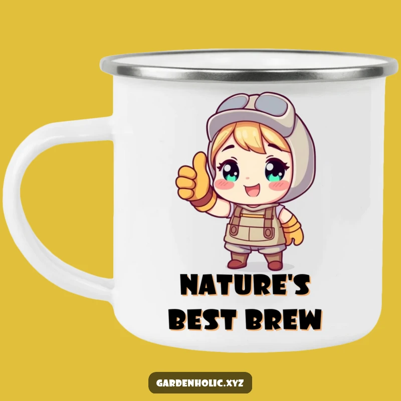 Funny Camping Mug: Gardener Thumbs Up, Outdoor Funny Gift