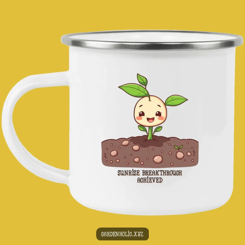 Funny Sprout Camping Mug: Cheerful Outdoor Companion, A Unique Funny Gift!