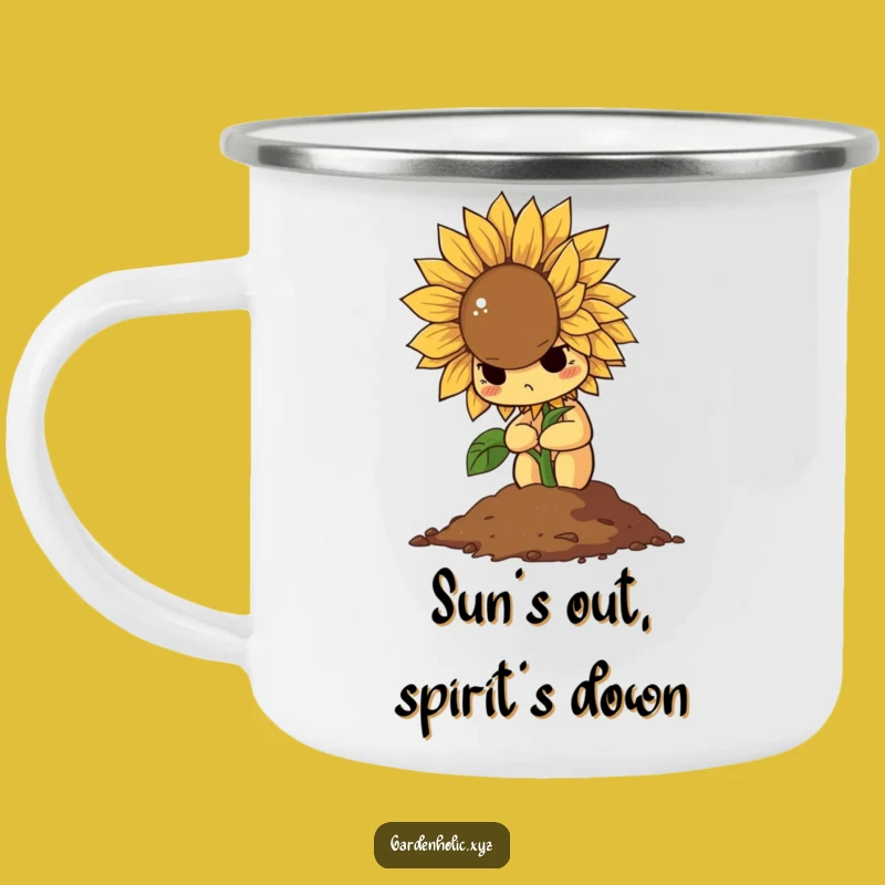 Funny Wilting Sunflower Camping Mug: Embrace the Outdoors (and Drama)