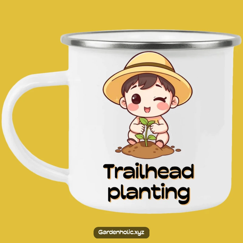 Funny Winking Planter Camping Mug - Durable Character Outdoor Drinkware Gift