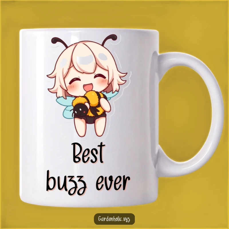 Funny Bumblebee Hug Mug: Character's Gentle Giggle, Perfect Humorous Gift for Nature Lovers