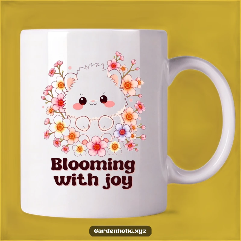 Funny Fluffy Creature Mug: Blossoms, Perfect Funny Gift for Nature Lovers
