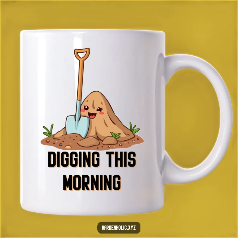Funny Garden Trowel Mug: Dig Up Smiles with this Happy Plant Pal