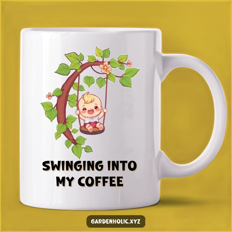 Funny Adventure Mug: Sliding Down Vine, Perfect Playful Gift