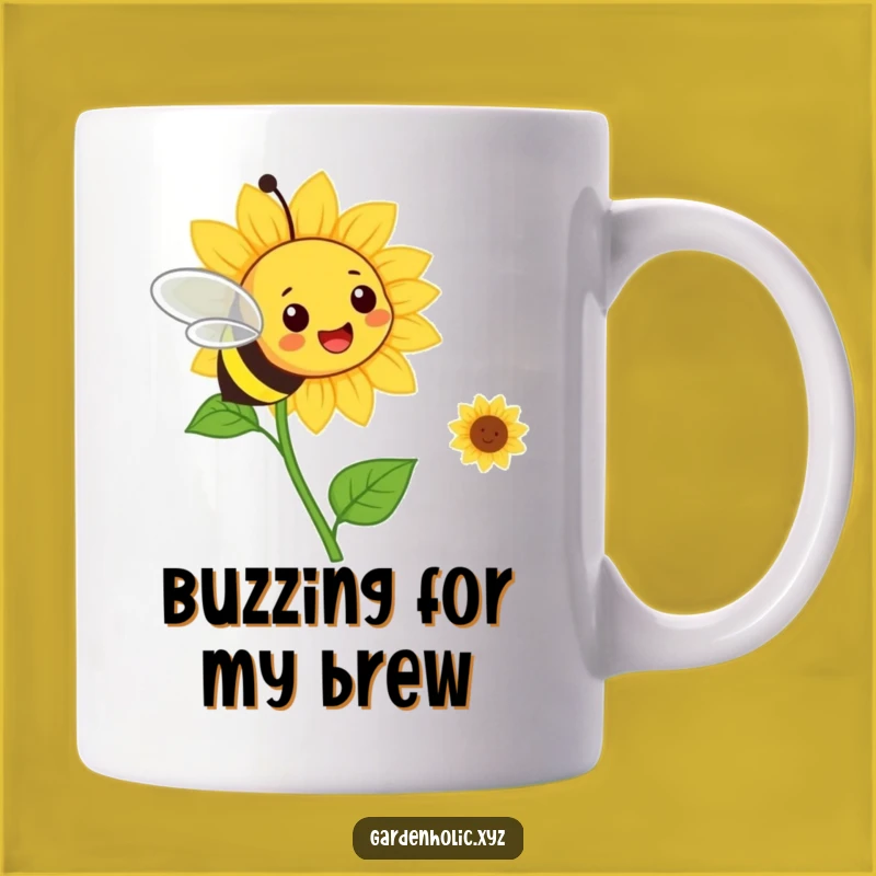 Funny Bee & Sunflower Mug: Cheerful Garden Art, A Delightful Funny Gift!