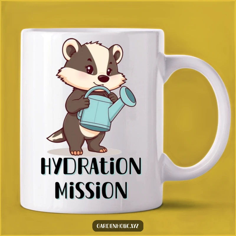 Funny Determined Badger Mug: Big Task Humor, Perfect Funny Gift for Gardeners