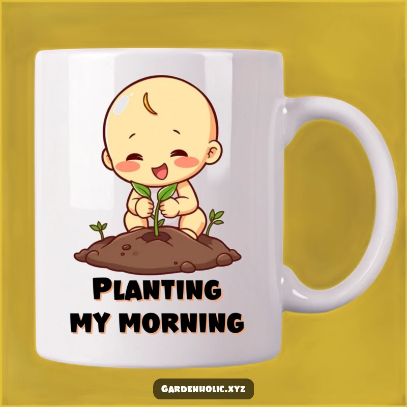Funny Planting Character Mug, Happy Seed Planting Design, Perfect Funny Gift For Growers