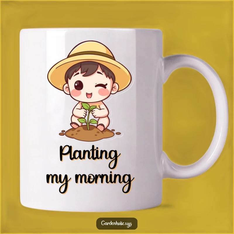 Funny Winking Planter Mug - Cheerful Character Seed Planting Gift Idea