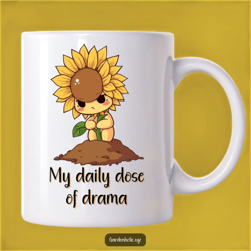 Funny Wilting Sunflower Mug: A Humorous Gift for the Overwhelmed Gardener