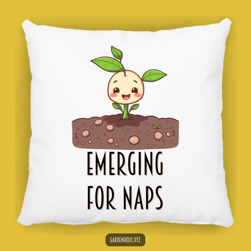 Funny Sprout Pillow: Cozy Growth Accent, A Charming Funny Gift!