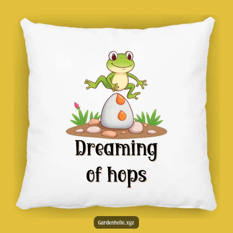 Funny Frog Gnome Jump Pillow: Cozy Comfort, Hilarious Garden Scene, Perfect Funny Gift
