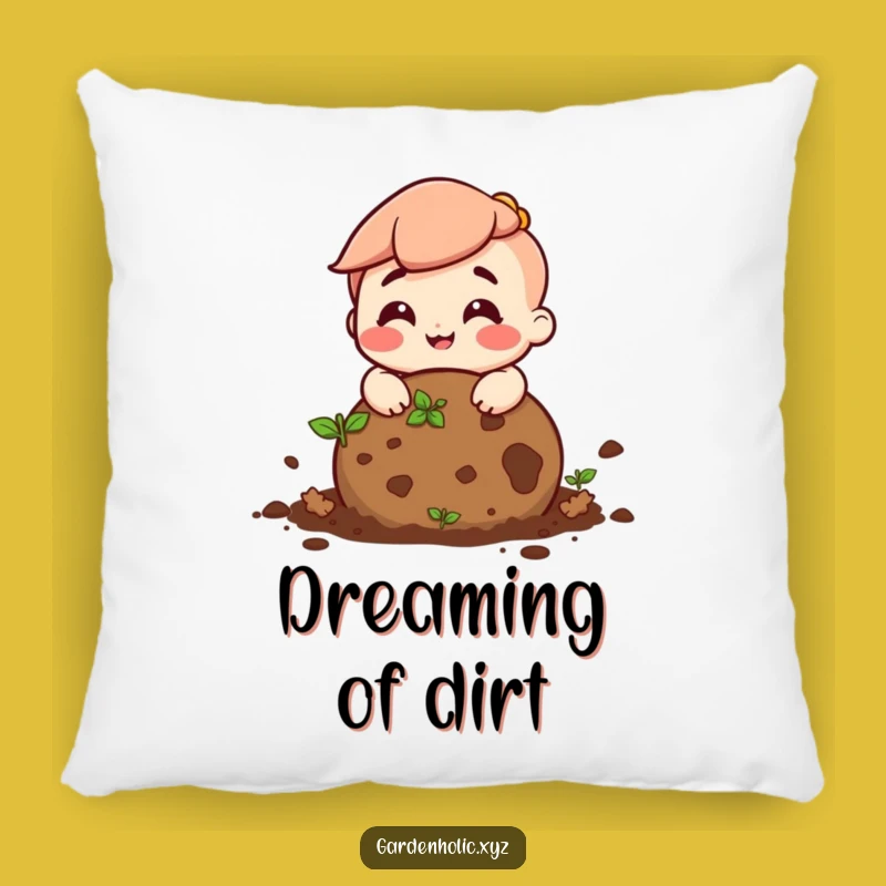 Funny Happy Soil Ball Pillow: Cozy Comfort with a Gardening Grin