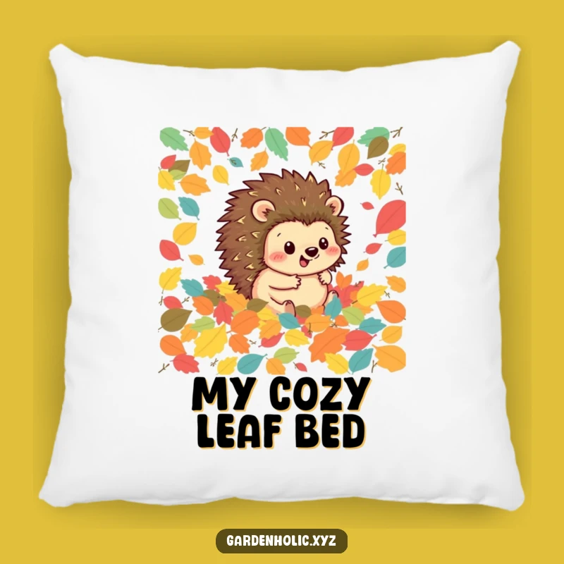 Funny Hedgehog Leaf Rolling Pillow - Cozy Comfort with Autumnal Charm
