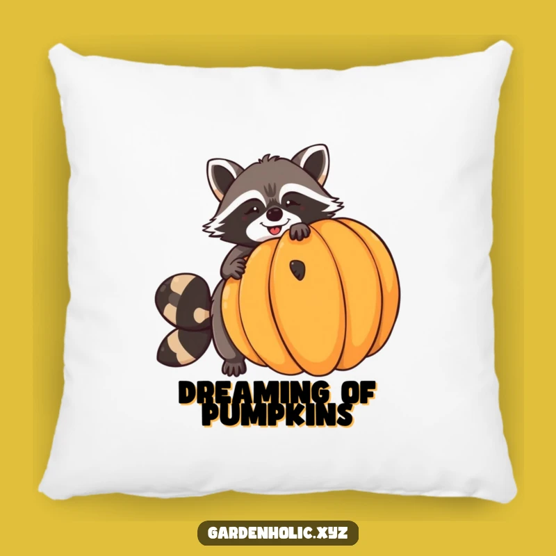 Funny Raccoon Pumpkin Balance Pillow - Cozy Comfort with Autumnal Mischief