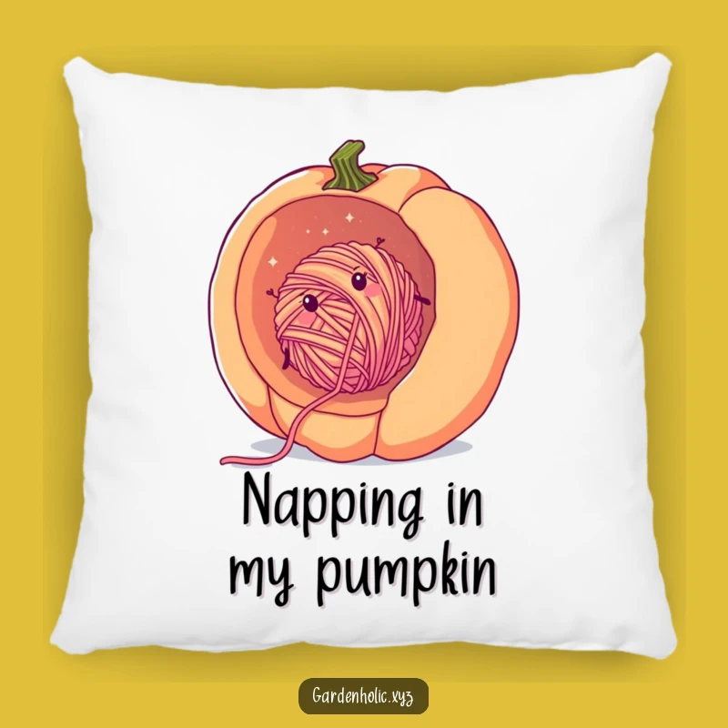 Funny Yarn Pumpkin Pillow: Cozy Yarn Ball Rolling, Comfy Gift