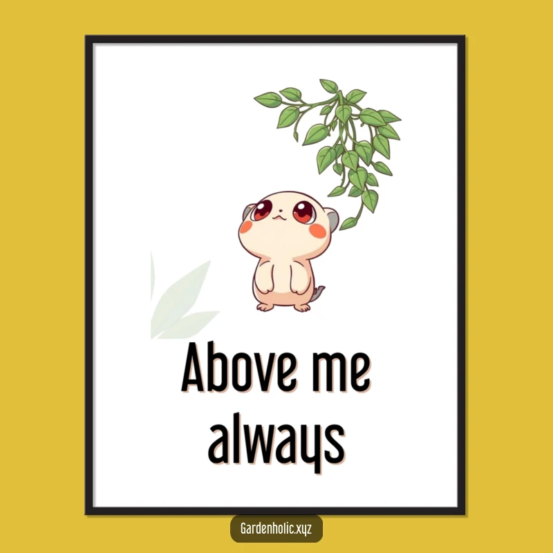Funny Curious Creature Digital Art, Wide Eyes Plant Download, Instant Funny Nature Gift