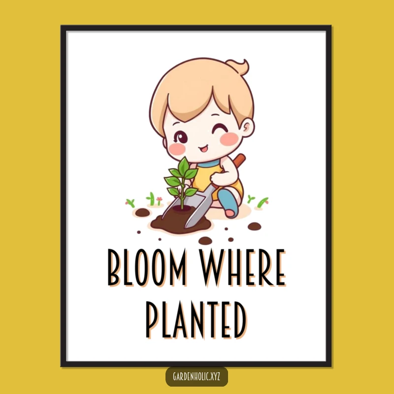 Funny Gardener Character Digital Art: Instant Green Vibes, Great Funny Gift