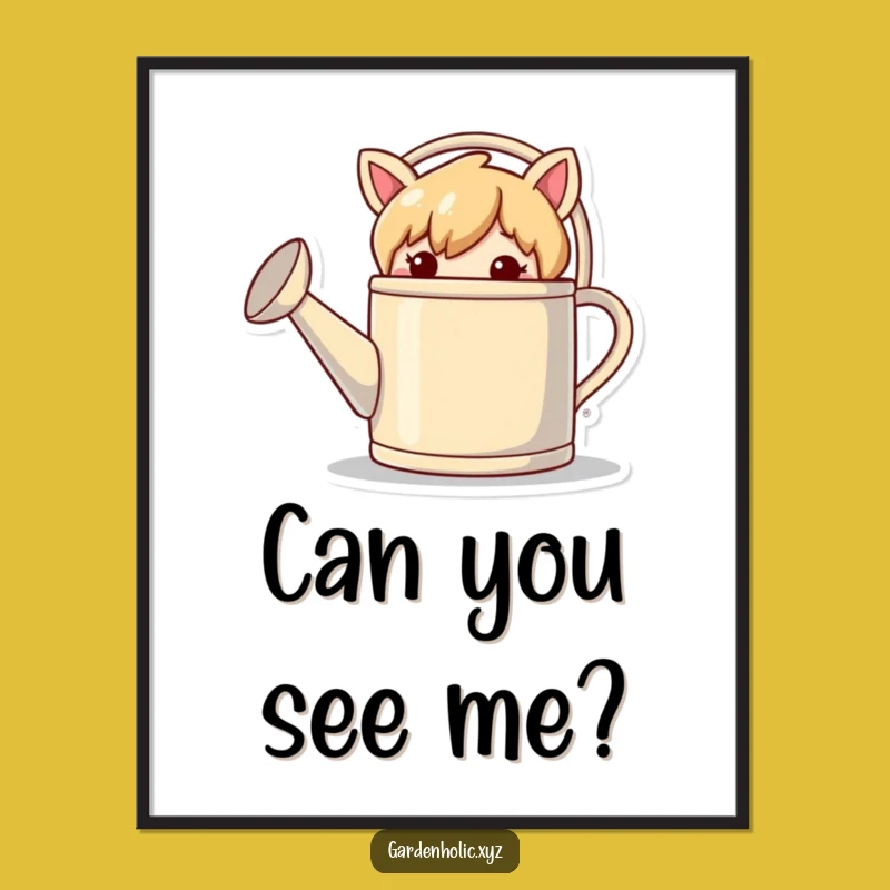 Funny Gardener Digital Art - Mischievous Hiding Character, Playful Funny Gift!