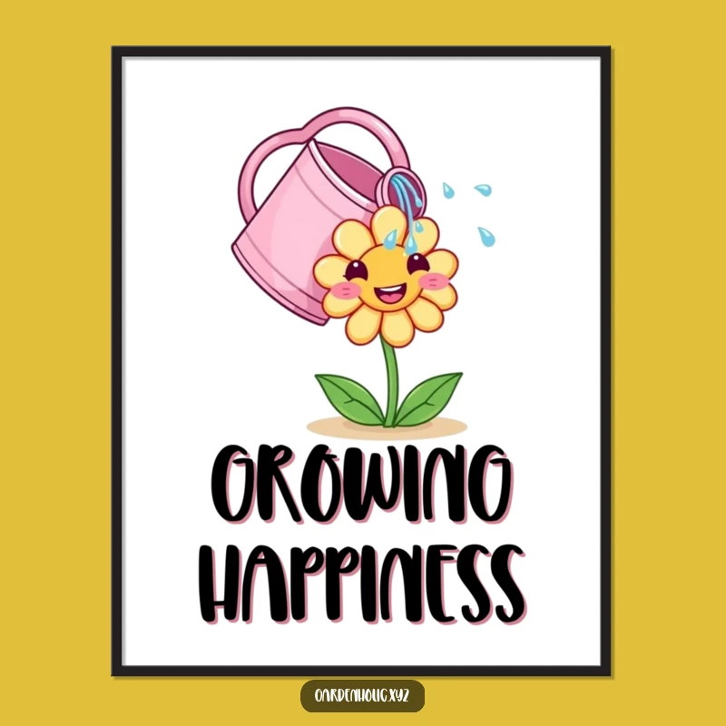 Funny Watering Can Digital Print: Instant Floral Joy with this Blooming Art