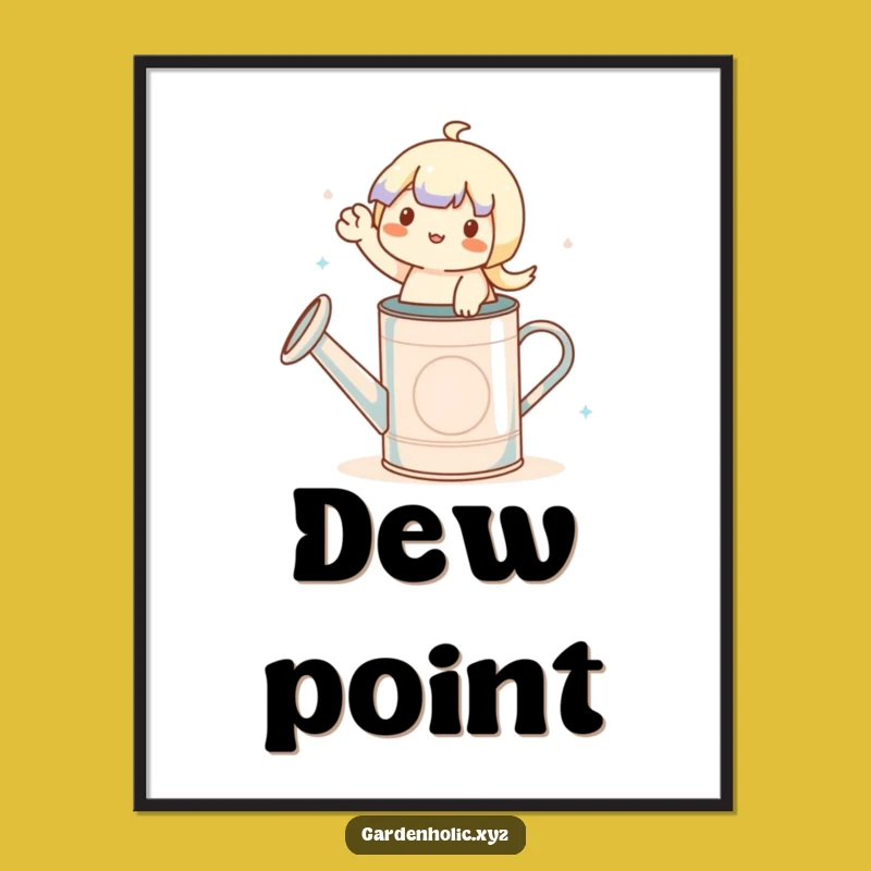 Funny Waving Gardener Digital Art: Watering Can Character, Instant Gift!