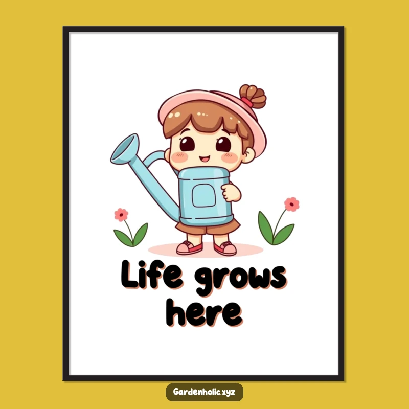 Funny Gardener Digital Art: Giant Can Joy, Smiling Character, Instant Gift!