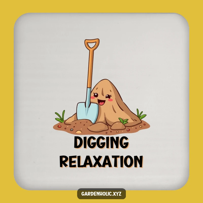 Funny Garden Trowel Coaster Set: Protect Surfaces with Cheerful Digging Art