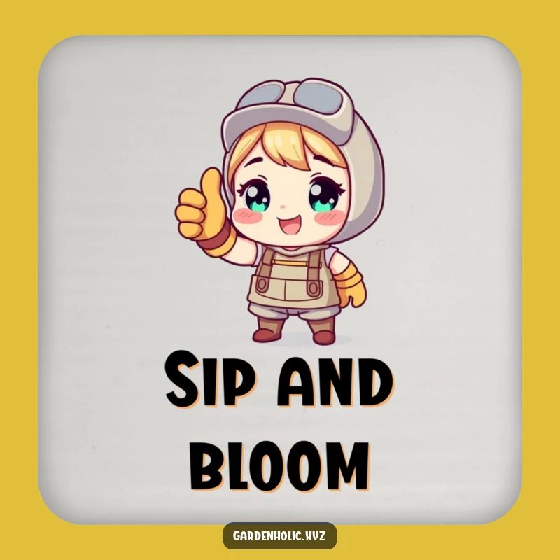 Funny Coasters: Gardener Thumbs Up, Set of Funny Gifts