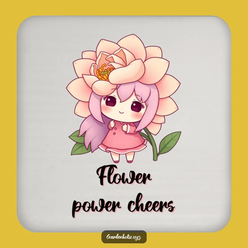 Funny Drink Coaster: Flower Admirer, Protect Surfaces with Beauty
