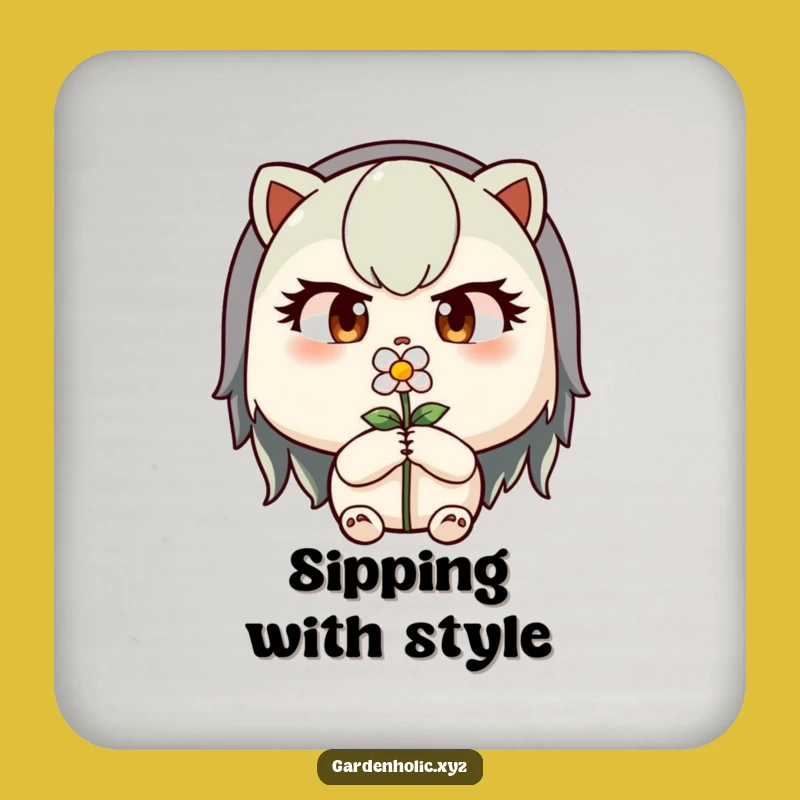 Funny Garden Coaster Set: Determined Pruner Mats for Focused Decor