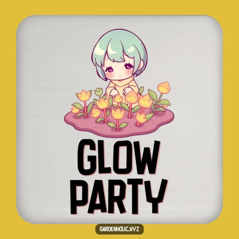 Funny Glowing Plant Gardener Coaster Set - Magical Drink Art Gift