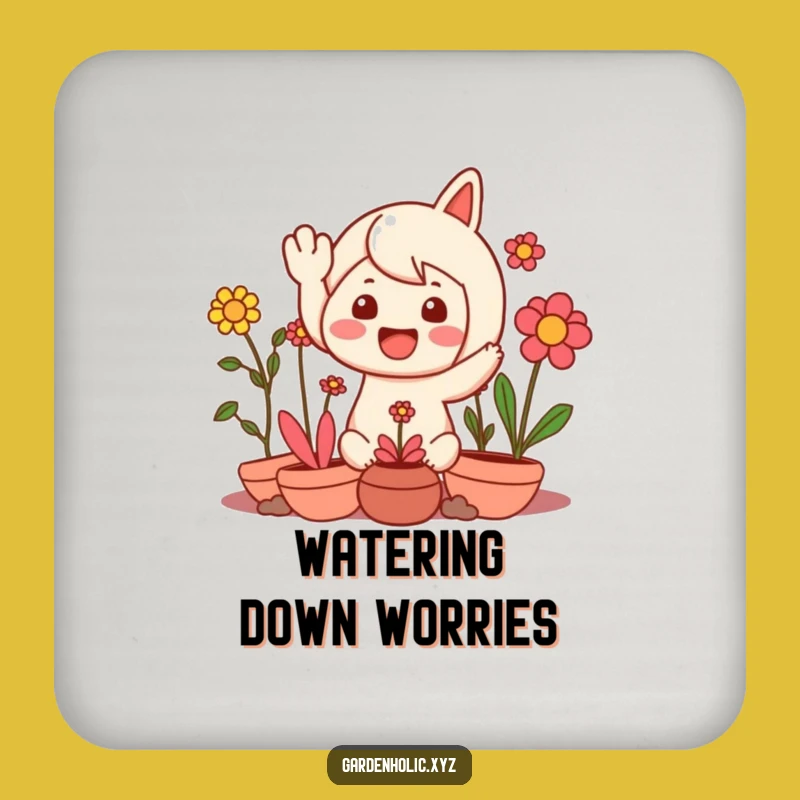 Funny Plant Coaster: Waving Character, Drink Protection Gift