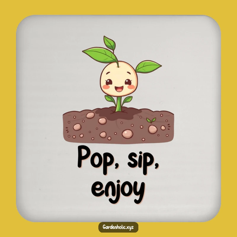 Funny Sprout Coasters: Cheerful Garden Decor, A Cute Funny Gift!