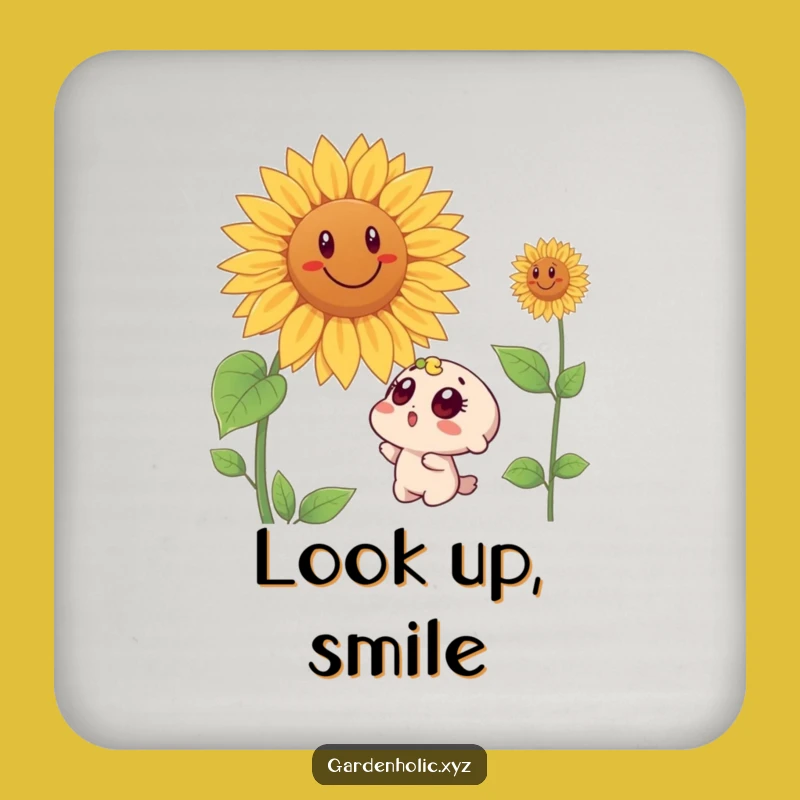 Funny Surprised Character Sunflower Coaster - Protect Furniture with Humor