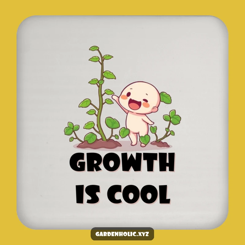 Funny Vine Growth Drink Coaster: Protect Surfaces with Plant Humor, Unique Funny Gift