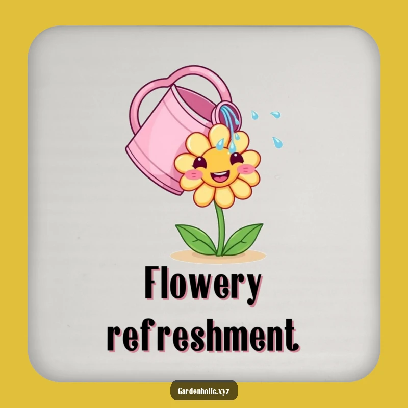 Funny Watering Can Coaster Set: Protect Surfaces with Blooming Floral Art