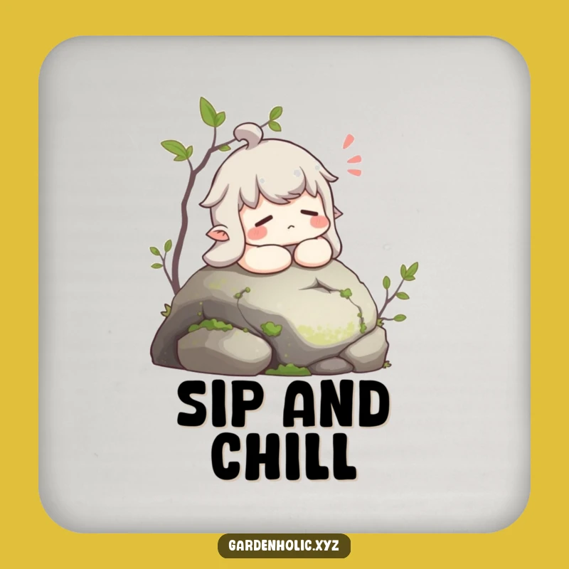Funny Contented Sigh Coaster: Peaceful Drink Protection