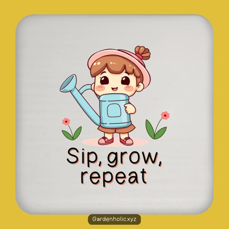 Funny Gardener Coaster Set: Protect Surfaces, Watering Fun, Great Gift!