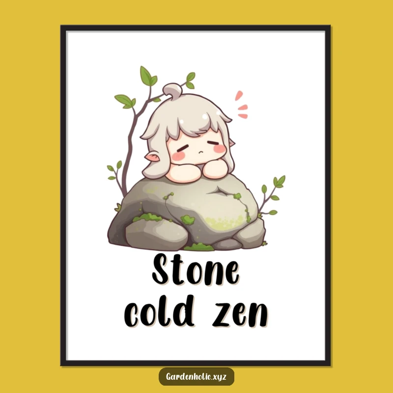 Funny Contented Sigh Poster: Serene Character Art