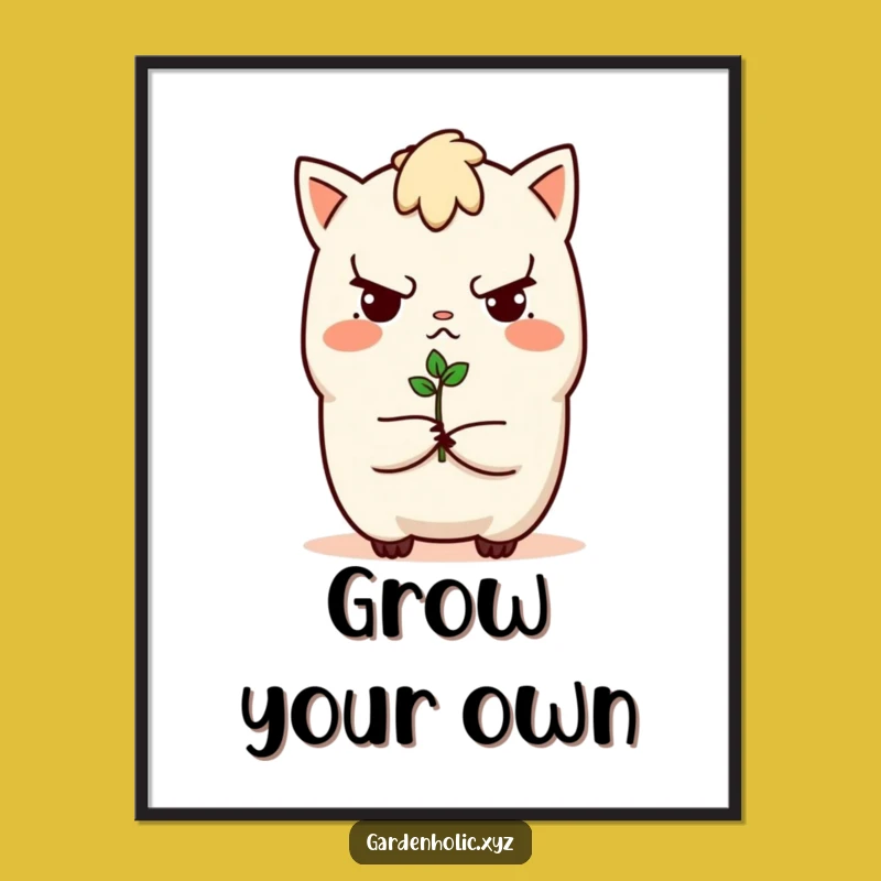 Funny Determined Sprout Character Poster - Brighten Walls with This Funny Gift