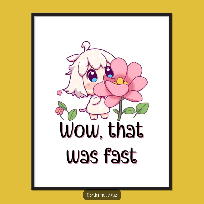 Funny Surprised Flower Poster - Decorate with Wonder Funny Gift