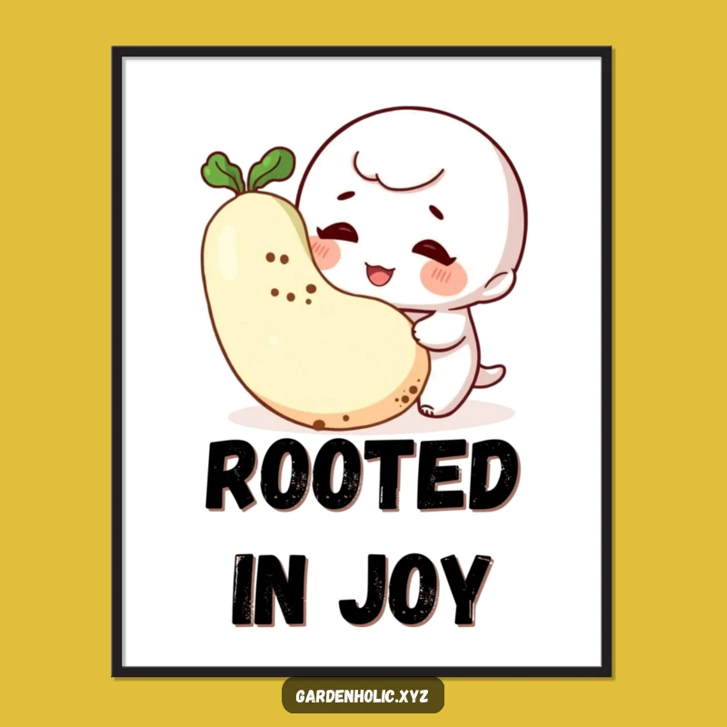 Funny Gardener Poster: Giggling Veggie Lover Wall Art