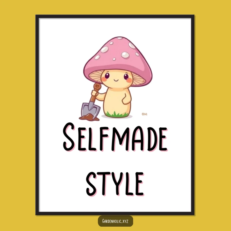 Funny Mushroom Planting Poster: Whimsical Wall Art for a Laugh