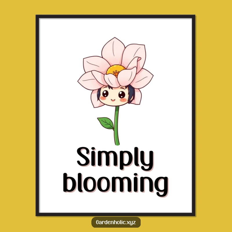 Funny Cheerful Flower Admirer Poster: Joyful Nature Art